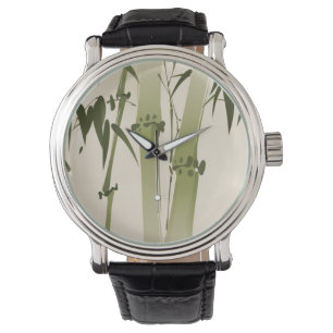 Östlicher Painting-Stil, Bamboo-Zweig 2 Armbanduhr
