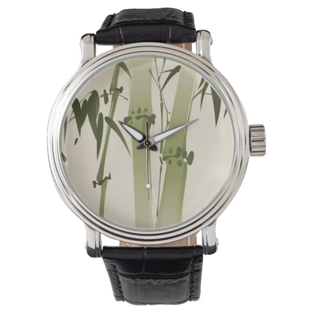 Östlicher Painting-Stil, Bamboo-Zweig 2 Armbanduhr (Vorderseite)