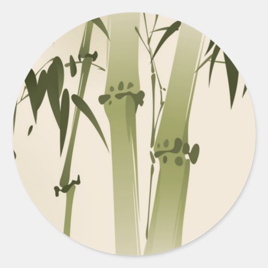 Östlicher Painting-Stil, Bamboo-Zweig 2 Runder Aufkleber (Vorderseite)