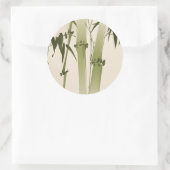 Östlicher Painting-Stil, Bamboo-Zweig 2 Runder Aufkleber (Tasche)