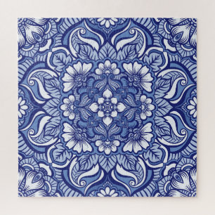 Östliches ethnisches Henna-Nahtlosmuster Puzzle