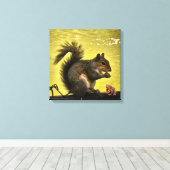 Östliches Grauhörnchen (Sciurus carolinensis)  Leinwanddruck (Insitu (Holzboden))