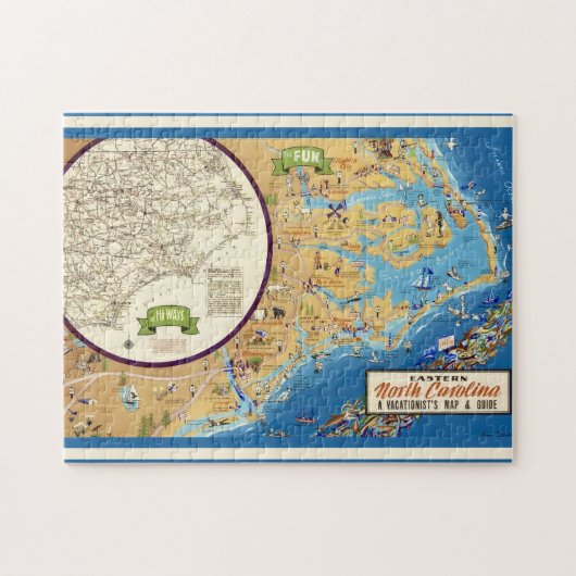 Östliches North Carolina 11x14 Puzzle (Horizontal)