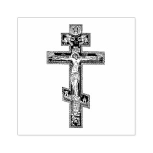 Östliches orthodoxes Ikonen-Kreuz Gummistempel