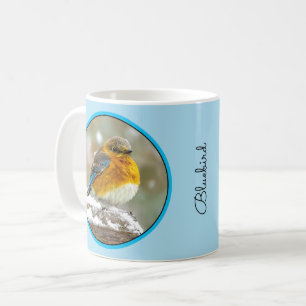 Ostösterliche Blaumeise im Schnee - Originalfotogr Kaffeetasse