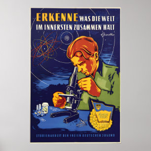 Ostösterreichisches Plakat FDJ Kursarbeit der Frei