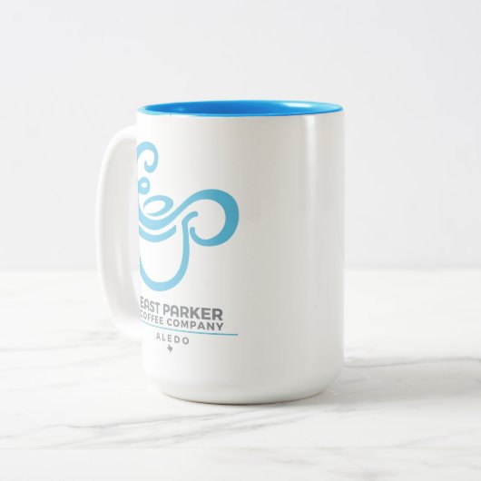 OstParker "große EP-Schalen-" Logo - 15 Unze. Zweifarbige Tasse (Vorderseite Links)