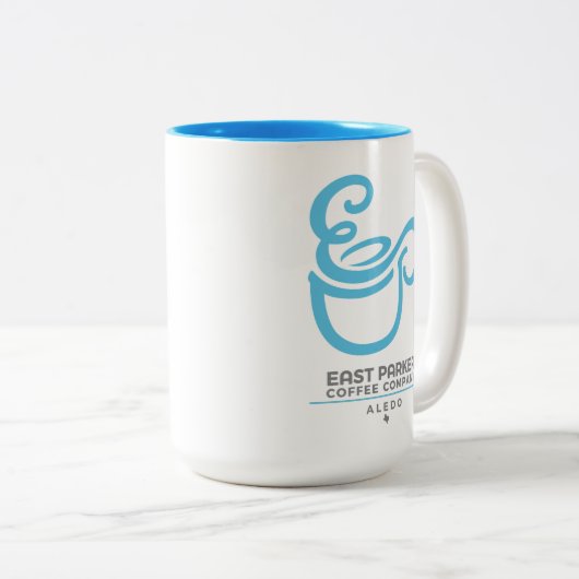 OstParker "große EP-Schalen-" Logo - 15 Unze. Zweifarbige Tasse (VorderseiteRechts)