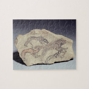Ostracon, das einen Hund jagt eine Hyäne darstell Puzzle