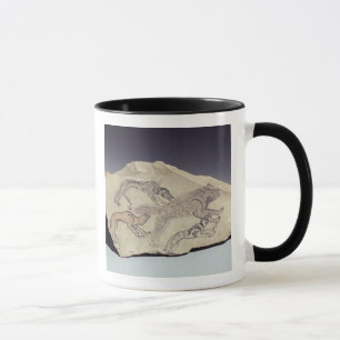 Ostracon, das einen Hund jagt eine Hyäne darstellt Tasse