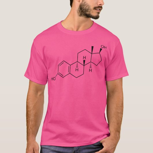 Östradiol (Östrogen) Strukturformel T-Shirt (Vorderseite)
