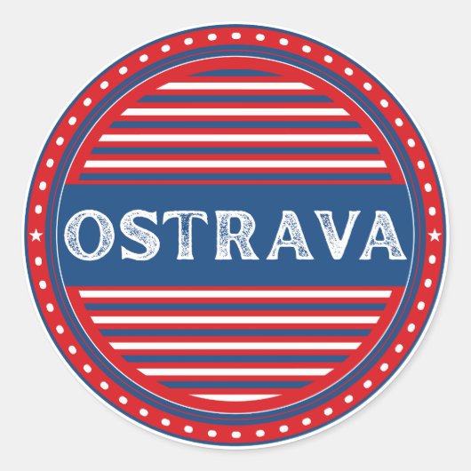 Ostrava City Pride Emblem – Czech Identity Runder Aufkleber (Vorderseite)