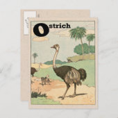 Ostrich Alphabet Letter Postkarte (Vorne/Hinten)