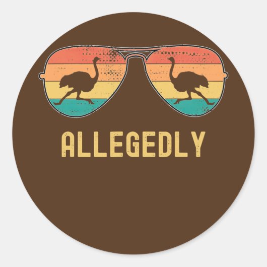Ostrich angeblich Ostrich Funny Bird Retro Runder Aufkleber (Vorderseite)
