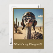 " OSTRICH AVIATOR " POSTKARTE (Vorne/Hinten)