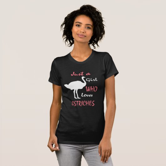 Ostrich Bird Girl Gift T-Shirt (Vorne ganz)