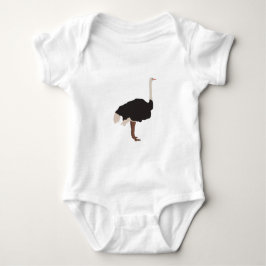 Ostrich Bird Illustration Baby Strampler