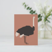 Ostrich Bird Illustration Feiertagspostkarte (Stehend Vorderseite)