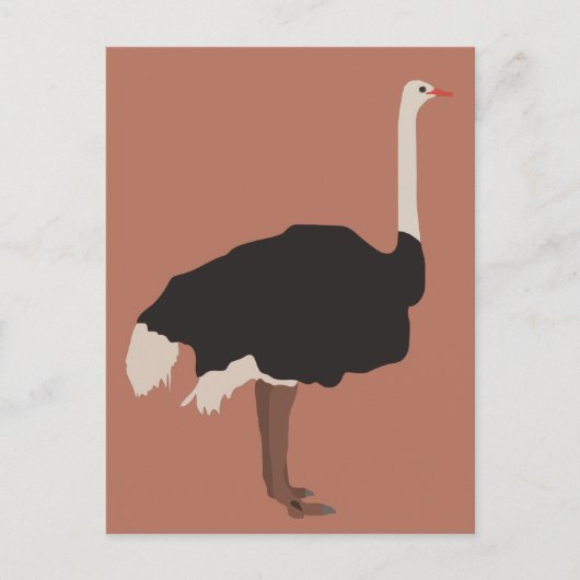 Ostrich Bird Illustration Feiertagspostkarte (Vorderseite)