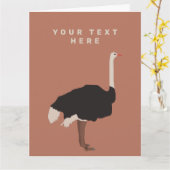 Ostrich Bird Illustration Karte (Gelbe Blume)