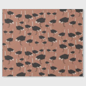 Ostrich Bird Illustration Pattern Geschenkpapier (Flach)