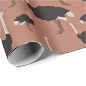 Ostrich Bird Illustration Pattern Geschenkpapier (Rolleneckpunkt)