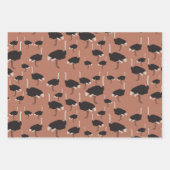 Ostrich Bird Illustration Pattern Geschenkpapier Set (Vorderseite 3)