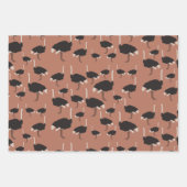 Ostrich Bird Illustration Pattern Geschenkpapier Set (Vorderseite 2)