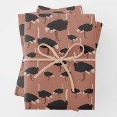 Ostrich Bird Illustration Pattern Geschenkpapier Set (Beispiel)