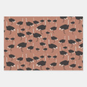 Ostrich Bird Illustration Pattern Geschenkpapier Set (Vorderseite)