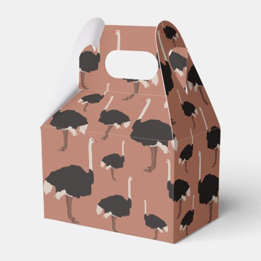 Ostrich Bird Illustration Pattern Geschenkschachtel (Rückseite)