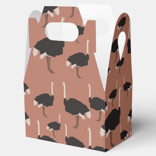Ostrich Bird Illustration Pattern Geschenkschachtel (Geöffnet)
