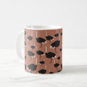 Ostrich Bird Illustration Pattern Kaffeetasse (Vorderseite Links)