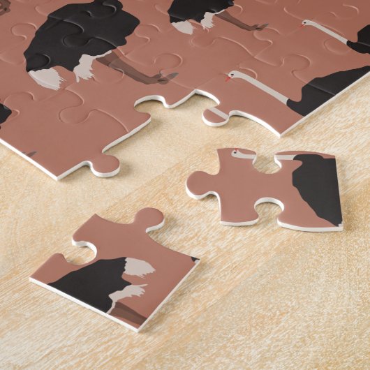 Ostrich Bird Illustration Pattern Puzzle (Seite)