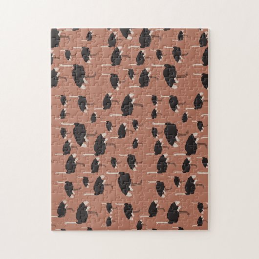 Ostrich Bird Illustration Pattern Puzzle (Vertikal)
