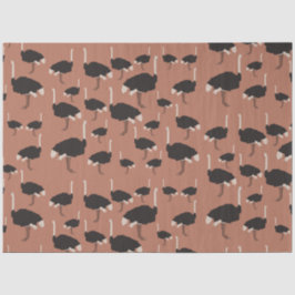 Ostrich Bird Illustration Pattern Seidenpapier