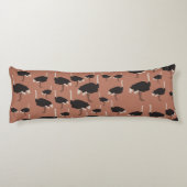 Ostrich Bird Illustration Pattern Seitenschläferkissen (Rückseite)