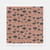Ostrich Bird Illustration Pattern Serviette (Vorderseite)