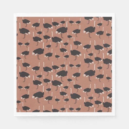 Ostrich Bird Illustration Pattern Serviette (Vorderseite)