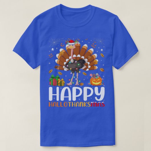 Ostrich Bird Lover Halloween Weihnachtsfest Hallo T-Shirt (Design vorne)