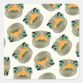 Ostrich Bird-Muster Quadratischer Aufkleber (Vorderseite)