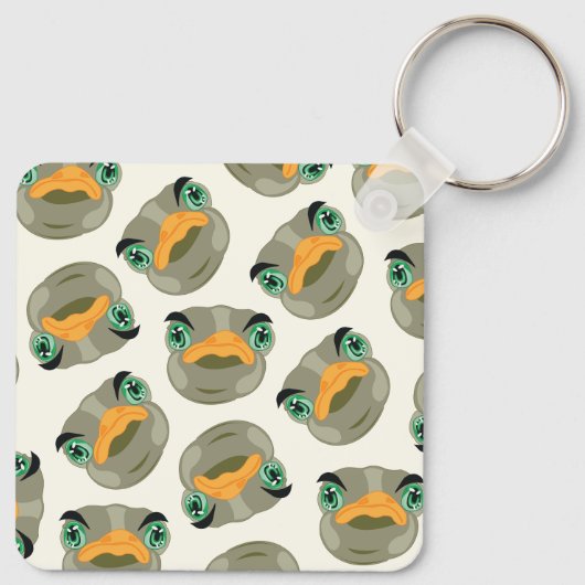 Ostrich Bird-Muster Schlüsselanhänger (Rückseite)