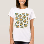 Ostrich Bird-Muster T-Shirt (Vorderseite)