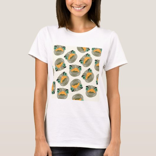 Ostrich Bird-Muster T-Shirt (Vorderseite)
