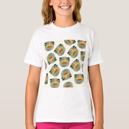 Ostrich Bird-Muster T-Shirt (Vorderseite)