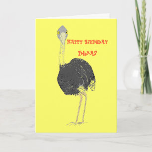 Ostrich Birthday card named Karte