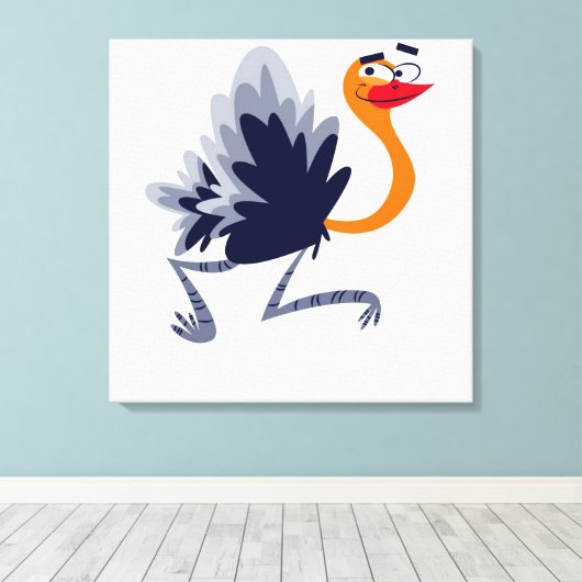 Ostrich Canvas Print Leinwanddruck (Insitu (Holzboden))
