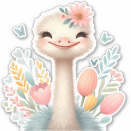 Ostrich Custom Cut Scrapbooking Sticker