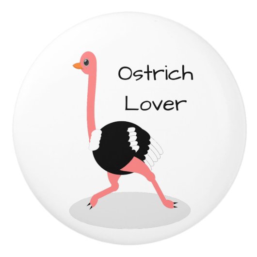 Ostrich Design Personalised Keramikknauf (Vorderseite)