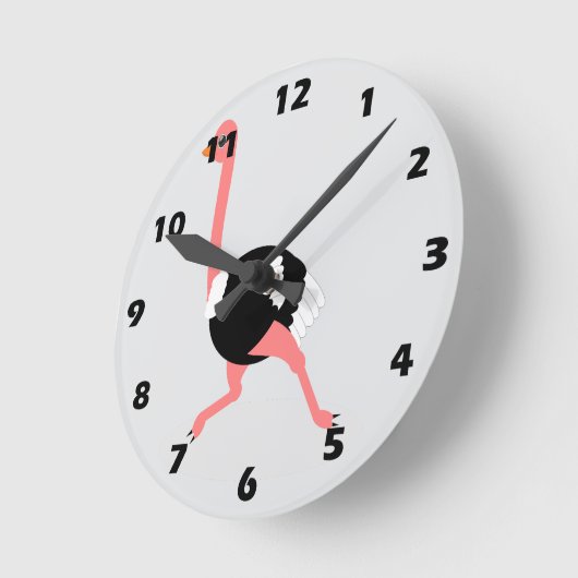 Ostrich Design Runde Wanduhr (Winkel)